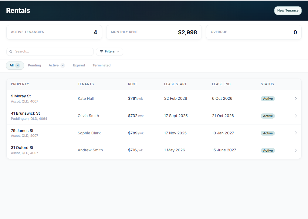 Run your whole rent roll in one place.