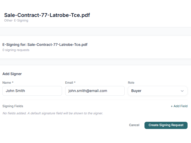 Contracts signed without leaving LeadForge.